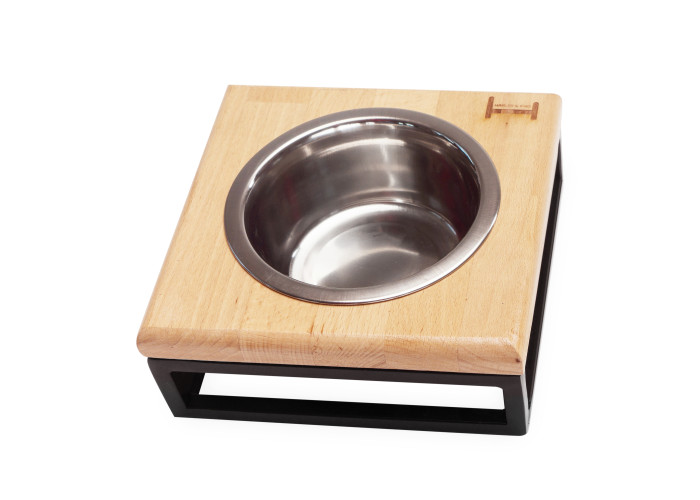 Одна миска на подставке Lunch Bar Natural wood + Black