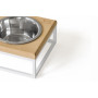 Одна миска на подставке Lunch Bar Natural wood + White