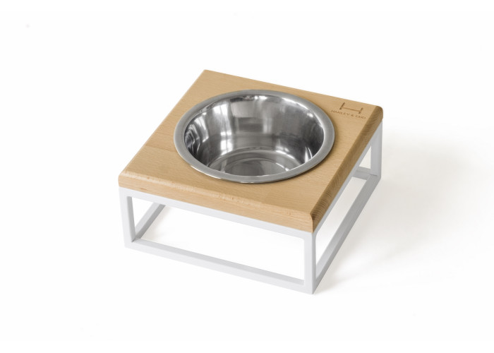 Одна миска на подставке Lunch Bar Natural wood + White