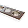 Три миски на подставке Lunch Bar Brown wood + White