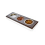 Три миски на подставке Lunch Bar Brown wood + White