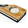 Три миски на подставке Lunch Bar Natural wood + Black