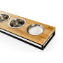 Три миски на подставке Lunch Bar Natural wood + Black