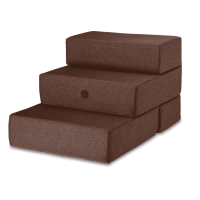Ступеньки из мебельной рогожки для собак Harley and Cho Tetris Brown, коричневые – double