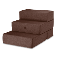 Ступеньки из мебельной рогожки для собак Harley and Cho Tetris Brown, коричневые – double
