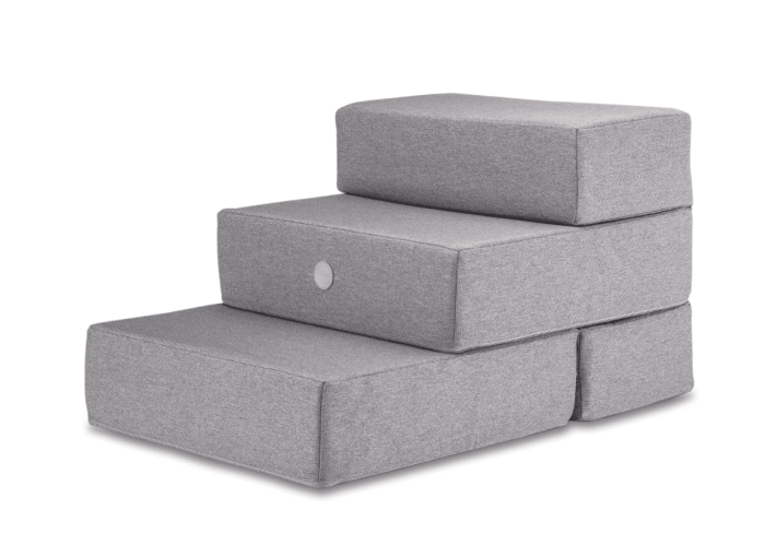 Ступеньки из мебельной рогожки для собак Harley and Cho Tetris Gray Light, светло-серые – double