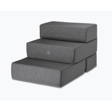 Ступеньки из мебельной рогожки для собак Harley and Cho Tetris Gray Dark, темно-серые – double