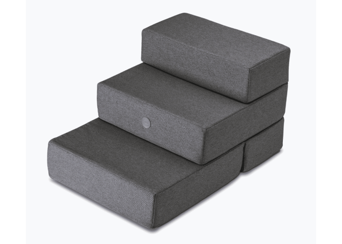 Ступеньки из мебельной рогожки для собак Harley and Cho Tetris Gray Dark, темно-серые – double