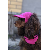 Кепка для собак из вельвета HatDog, малиновая