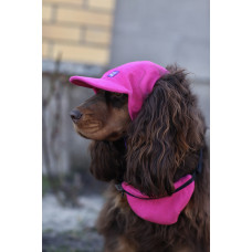 Кепка для собак из вельвета HatDog, малиновая