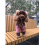 Панама для собак из вельвета HatDog, пудровая