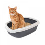 Туалет для кошек Природа с бортиком «Comfort» 41x30x13,5 см (пластик, цвет: серый)