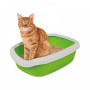 Туалет для кошек Природа с бортиком «Comfort» 41x30x13,5 см (пластик, цвет: зеленый)