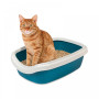 Туалет для котів Природа з бортиком «Comfort» 41x30x13,5 см (пластик, колір: синій)