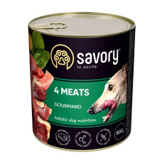 Влажный корм Savory для взрослых собак – с четырьмя видами мяса, 800 г