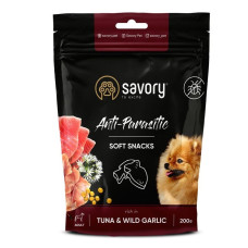 Лакомство для собак Savory Dog Anti-Parasitic Tuna and Wild Garlic с антипаразитарным эффектом – с тунцом и диким чесноком, 200 г