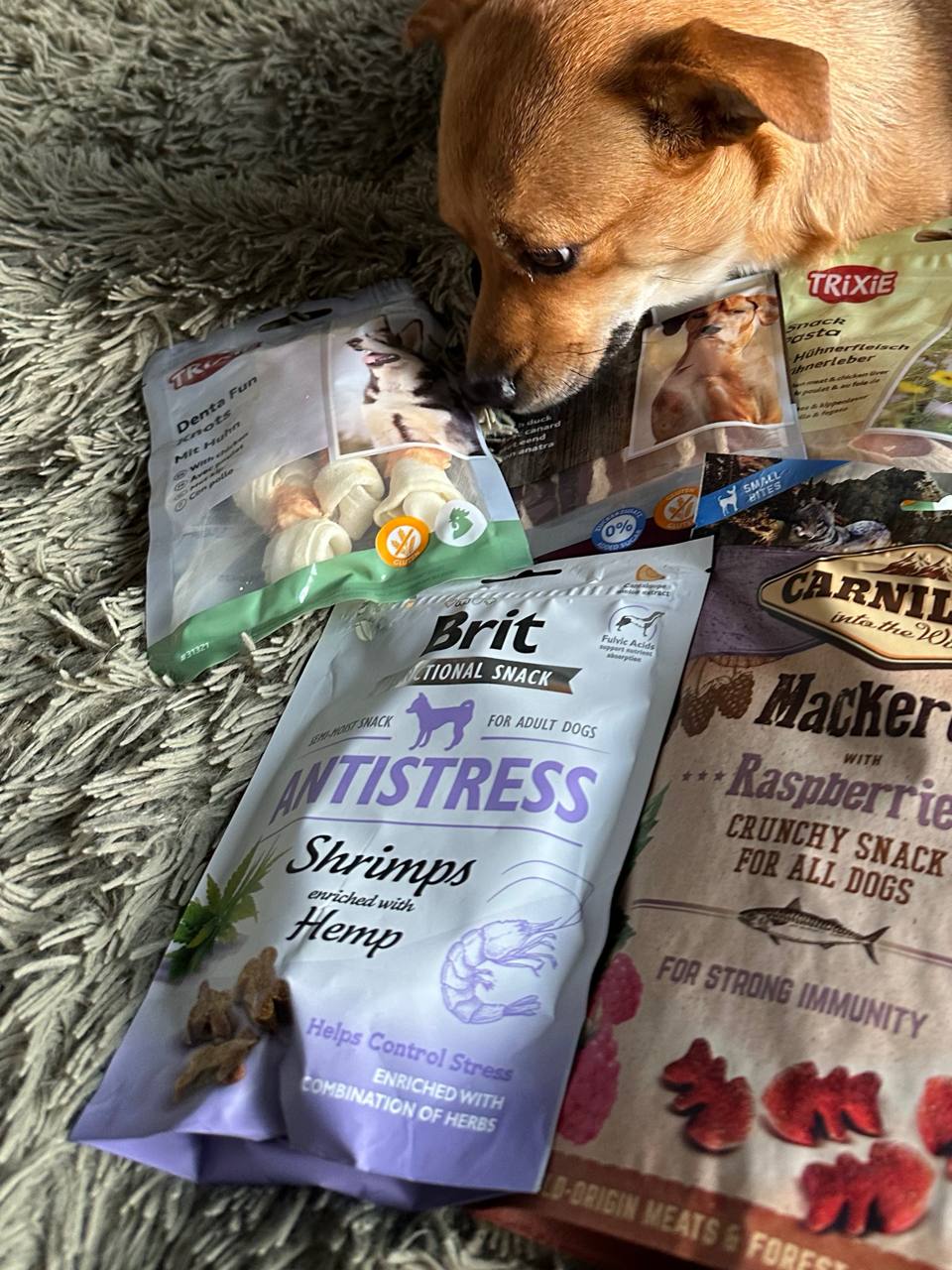 Лакомство для собак Brit Care Functional Snack Antistress Shrimps для снятия стресса у собак – с креветками, 150 г Лакомство для собак Brit Care Functional Snack Antistress Shrimps для снятия стресса у собак – с креветками, 150 г